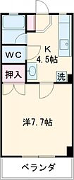 島野ハイツ 1Kの間取図画像
