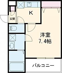 ジーメゾン八千代ラウハ 1Kの間取図画像