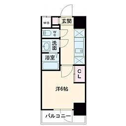 エスリードレジデンス大阪福島フロント 1Kの間取図画像