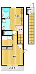 azave十日市 1LDKの間取図画像