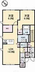 フローラ高須 2LDKの間取図画像