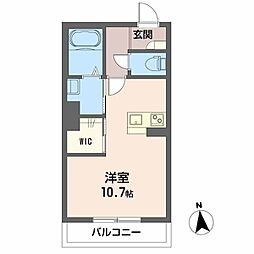 チェルシー 西津田 West ワンルームの間取図画像