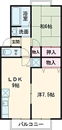 ベルパークK 2LDKの間取図画像