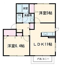 フォーレストタウン2 2LDKの間取図画像