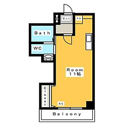 A・City三河安城北館 ワンルームの間取図画像