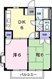 ハイツサンフラワー 2DKの間取図画像