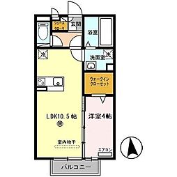 ブリーゼ名草 1LDKの間取図画像