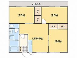 セレッソ深町コーポ 3LDKの間取図画像