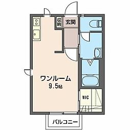 アクシスA棟 ワンルームの間取図画像