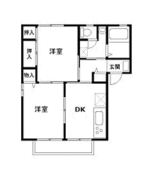 パークハイム 2DKの間取図画像