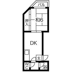 関ハイツ 1DKの間取図画像