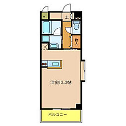 スクエアMK2 ワンルームの間取図画像