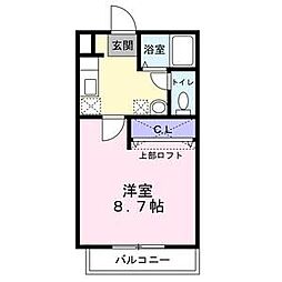 オレンジ弐番館 1Kの間取図画像