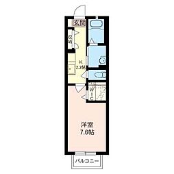 エルシェロクラーロC 1Kの間取図画像