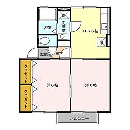 ロイヤルレインボー 2DKの間取図画像