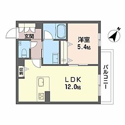 シャーメゾン光月 1LDKの間取図画像