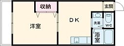 メープルハイツ 1DKの間取図画像