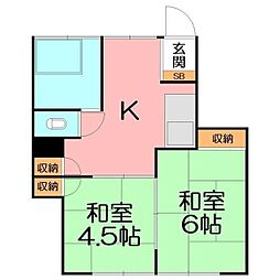 寿町よしみ荘 2Kの間取図画像