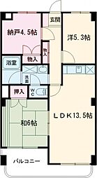 ハイツかすみ野2 3LDKの間取図画像