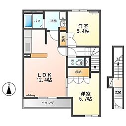 ソレイユ 2LDKの間取図画像
