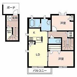 ハイムエンジェルホワイト 2LDKの間取図画像