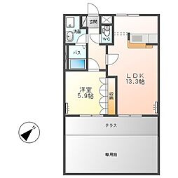 リポーズホーム 1LDKの間取図画像