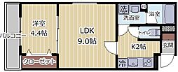 仮)根岸町新築アパート 2Kの間取図画像