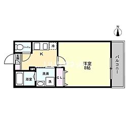 モノリス狭山ヶ丘 1Kの間取図画像