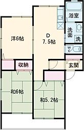 メゾン・グリーンピアC 3DKの間取図画像