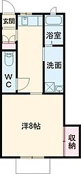 スリーゼハイツ乙津B 1Kの間取図画像