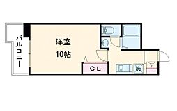 ライズ大江 1Kの間取図画像