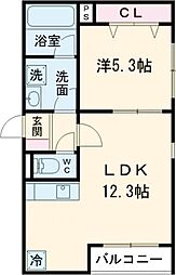 千歳市富士2丁目マンション 1LDKの間取図画像