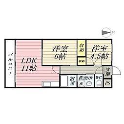 SansSouciHiro 2LDKの間取図画像