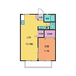 ドリームフォレストヤブタB 1LDKの間取図画像