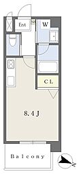 アークアベニュー光の森3 ワンルームの間取図画像