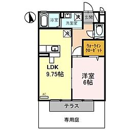 クレセント2 1LDKの間取図画像