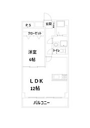 エスポワール瑞穂 1LDKの間取図画像