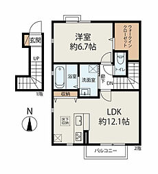 エクセルみらいB 1LDKの間取図画像