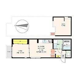 スクエアウッド大宮 1LDKの間取図画像
