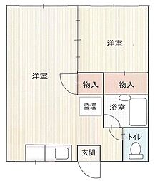 サンライフ21ハイツ新井 1LDKの間取図画像