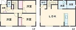 四郷町東阿保戸建 3LDKの間取図画像