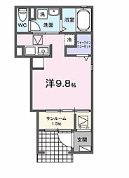 リヴィエール北島 ワンルームの間取図画像