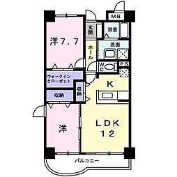 ミドル・ビレッジ 2LDKの間取図画像