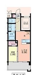 ウイングス重住 1LDKの間取図画像