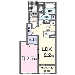 スイープガーデン 1LDKの間取図画像