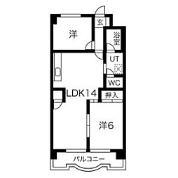 サンテラス88 2LDKの間取図画像