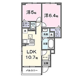 エアリーI 2LDKの間取図画像