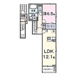 エアリーII 1LDKの間取図画像