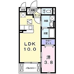 へりていじ桜井 1LDKの間取図画像