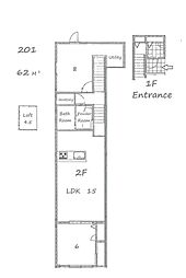 CRAFT HOUSE KUNITACHI 2LDKの間取図画像